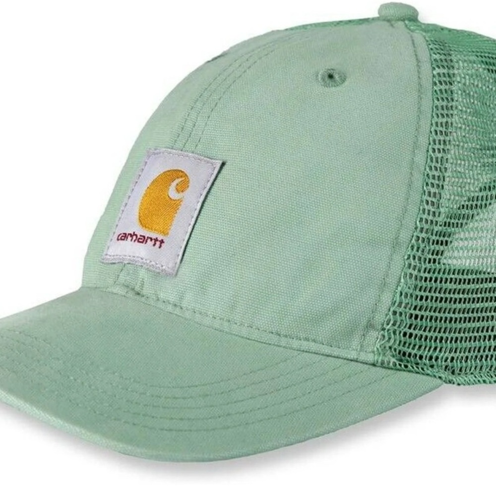 Carhartt Sage Green Trucker Hat | Mesh Back Adjustable Snapback